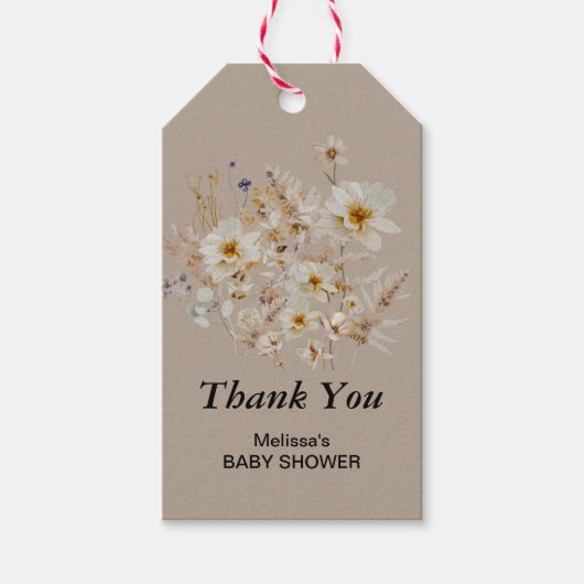 Winterberry wildflower blooms dank u cadeaulabel (Voorkant)