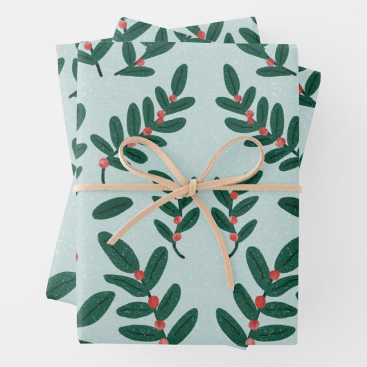 Winterbes-blauw Inpakpapier Vel (In situ)