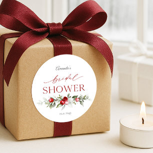 Winterbes Bruidsborrel  Ronde Sticker