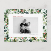 Winterbes en bonte bladeren Foto Kerstmis Feestdagenkaart (Voorkant)