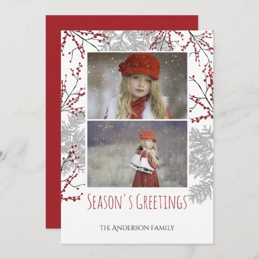 Winterbes Feestdagenkaart (Voorkant / Achterkant)