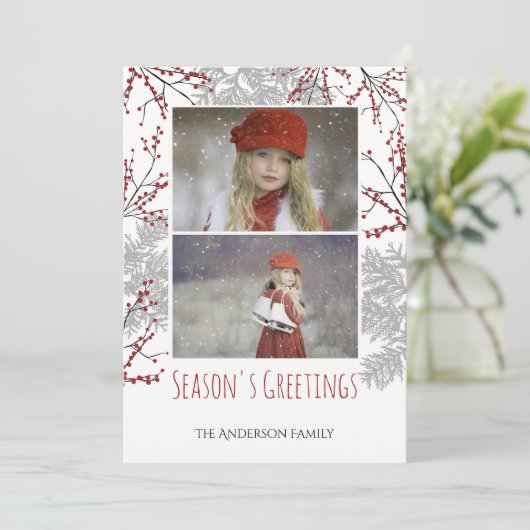 Winterbes Feestdagenkaart (Staand voorkant)