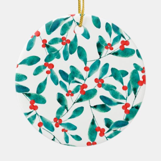 Winterbes (Festive) Keramisch Ornament (Voorkant)