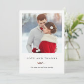 Winterbes Holiday Bruiloft Liefde Dank Bedankkaart (Staand voorkant)