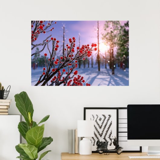 Winterbes in ijskap poster (Thuiskantoor)