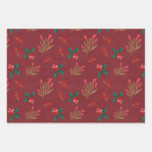 Winterbes - rood inpakpapier vel (Voorkant)