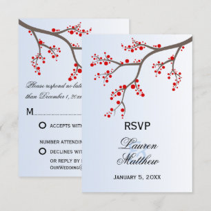 Winterbes Tak RSVP-antwoordkaarten RSVP Kaartje