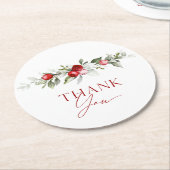Winterbes Thank You Bruidsmeisjesfeestje Ronde Kartonnen Onderzetter (Gebogen)