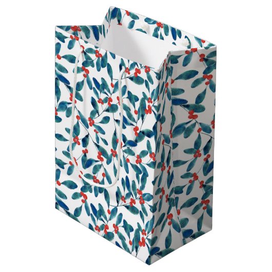 Winterbes (Vorst) Medium Cadeauzakje (Voorkant Gekanteld)