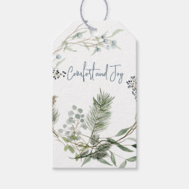 Winterbeskranst Favor Tags Cadeaulabel