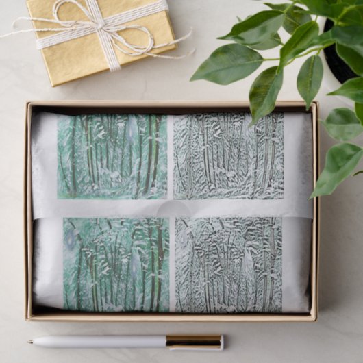 winterbesneeuwd Wereldbol Tissuepapier (Geschenk)