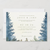  winterbesneeuwde pijnbomen groen kaart (Voorkant)