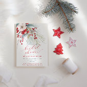 Winterbessen & Bladergroen & Rood Vrijgezellenfees Kaart