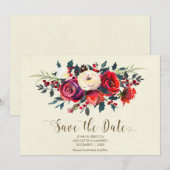 winterbessen bruiloft save the date uitnodiging (Voorkant / Achterkant)