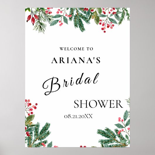 Winterbessen Denneappel Groene Huwelijksbord Poster (Voorkant)