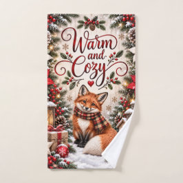 Winterbessen Denneappels Vos Illustratie Handdoek
