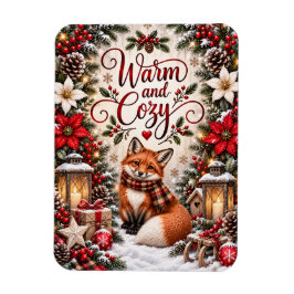 Winterbessen Denneappels Vos Illustratie Magneet