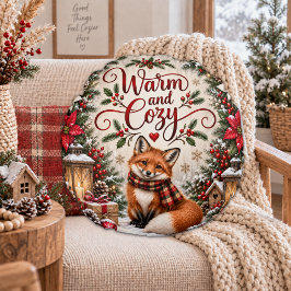 Winterbessen Denneappels Vos Illustratie Rond Kussen