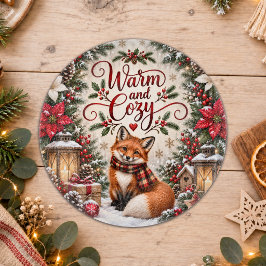 Winterbessen Denneappels Vos Illustratie Snijplank