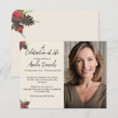 Winterbessen & dennenappel Levensviering Kaart (Voorkant / Achterkant)