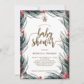 winterbessen en baby shower-uitnodiging kaart (Voorkant)