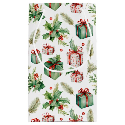 Winterbessen en cadeaus klein cadeauzakje (Achterkant)