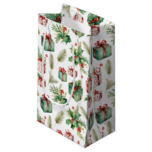 Winterbessen en cadeaus klein cadeauzakje (Voorkant Gekanteld)