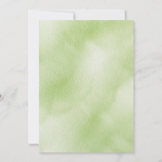 Winterbessen en dennen Waterverf groen bruiloft Save The Date (Achterkant)