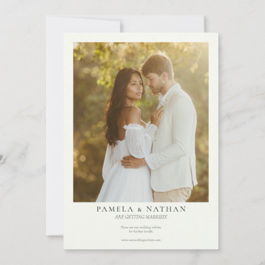 Winterbessen en dennen Waterverf groen Foto Save The Date (Achterkant)