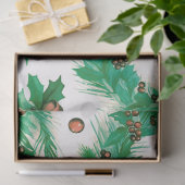 Winterbessen en groen ademen Kerstmis Tissuepapier (Geschenk)