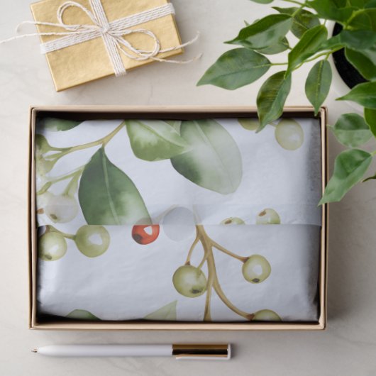 Winterbessen en groen Blauwe Kerst Tissuepapier (Geschenk)