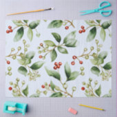 Winterbessen en groen Blauwe Kerst Tissuepapier (Craft)