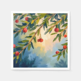 Winterbessen en groen | Feestdag Servet