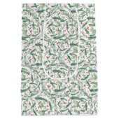 Winterbessen en takken Kerstweefselpapier Medium Cadeauzakje (Achterkant)
