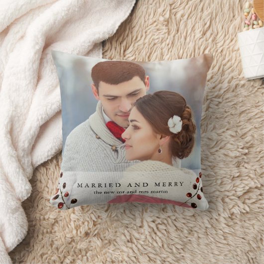 Winterbessen Getrouwd en Vrolijk Fotokussen Kussen (Deken)