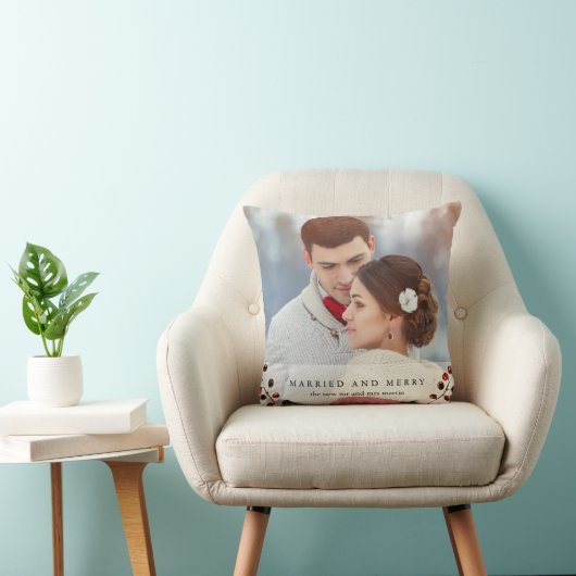 Winterbessen Getrouwd en Vrolijk Fotokussen Kussen (Stoel)