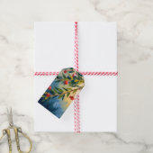 Winterbessen & groen | Kerstvakantie Cadeaulabel (Met Touw)