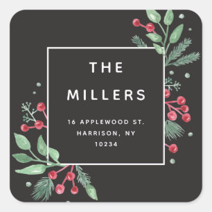 Winterbessen groen retouradres Sticker