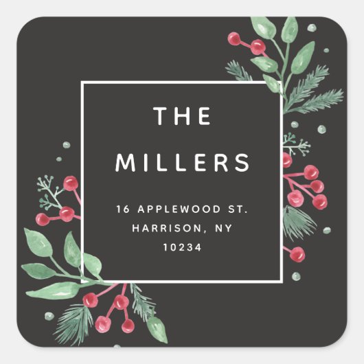 Winterbessen groen retouradres Sticker (Voorkant)