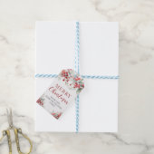 Winterbessen groen Vrolijk kerstcadeau Labels Cadeaulabel (Met Touw)