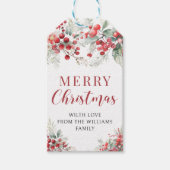 Winterbessen groen Vrolijk kerstcadeau Labels Cadeaulabel (Voorkant)