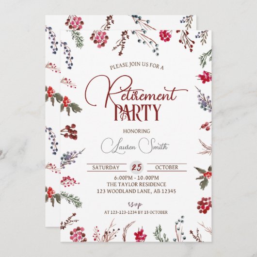 Winterbessen & Hulst Pensioenfeest Kaart (Voorkant / Achterkant)