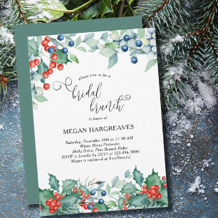 Winterbessen Hulst Waterverf Bruidsbrunch Kaart