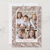 Winterbessen in Ecru Kerstvakantie Plat Kaart (Voorkant)