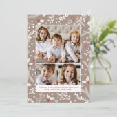 Winterbessen in Ecru Kerstvakantie Plat Kaart (Staand voorkant)