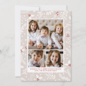 Winterbessen in Ecru Kerstvakantie Plat Kaart (Voorkant)