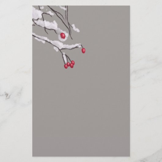 Winterbessen in sneeuw briefpapier (Voorkant)