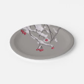 Winterbessen in sneeuw papieren bordje (Gekanteld)