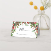 Winterbessen Kerstmis Tafel Escort Plaatskaartje (Voorkant)