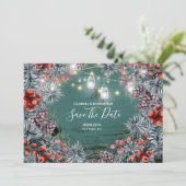 Winterbessen met kerstmis save the date (Staand voorkant)